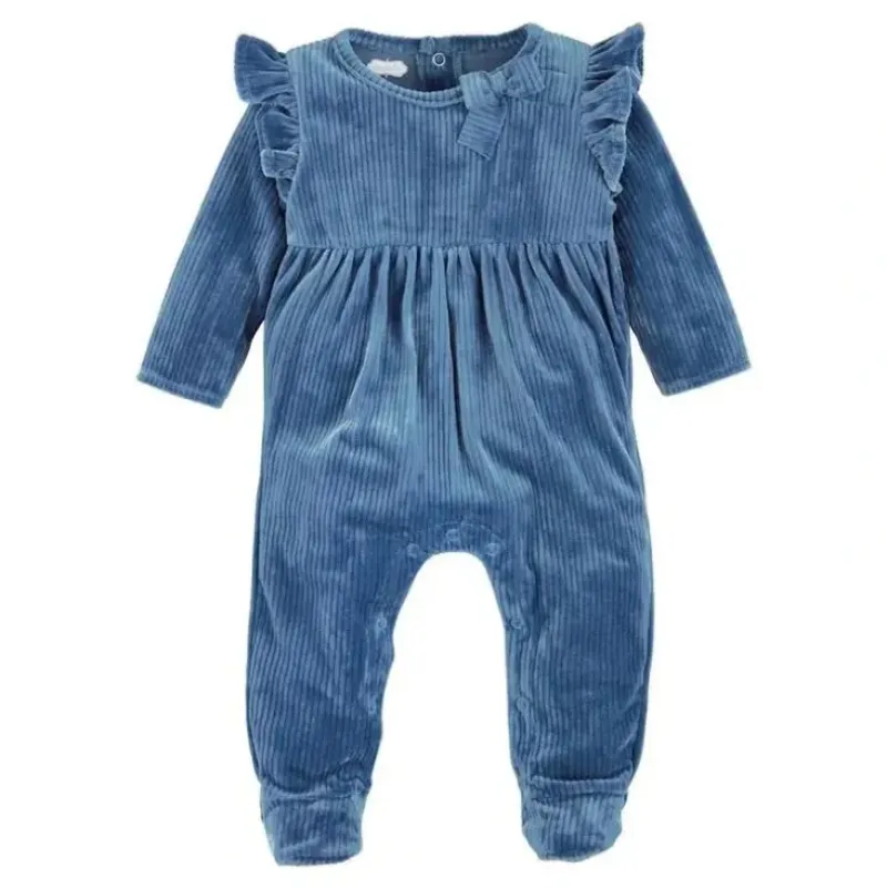 Shop All|Mud Pie - Blue Velour Sleeper - cutbabycare.com | baby boutique & care hub