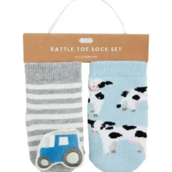 Shop All|Mud Pie - Cow Rattle Toe Sock Set - cutbabycare.com | baby boutique & care hub