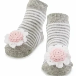 Shop All|Mud Pie - Flower Rattle Baby Socks, 0/12M - cutbabycare.com | baby boutique & care hub