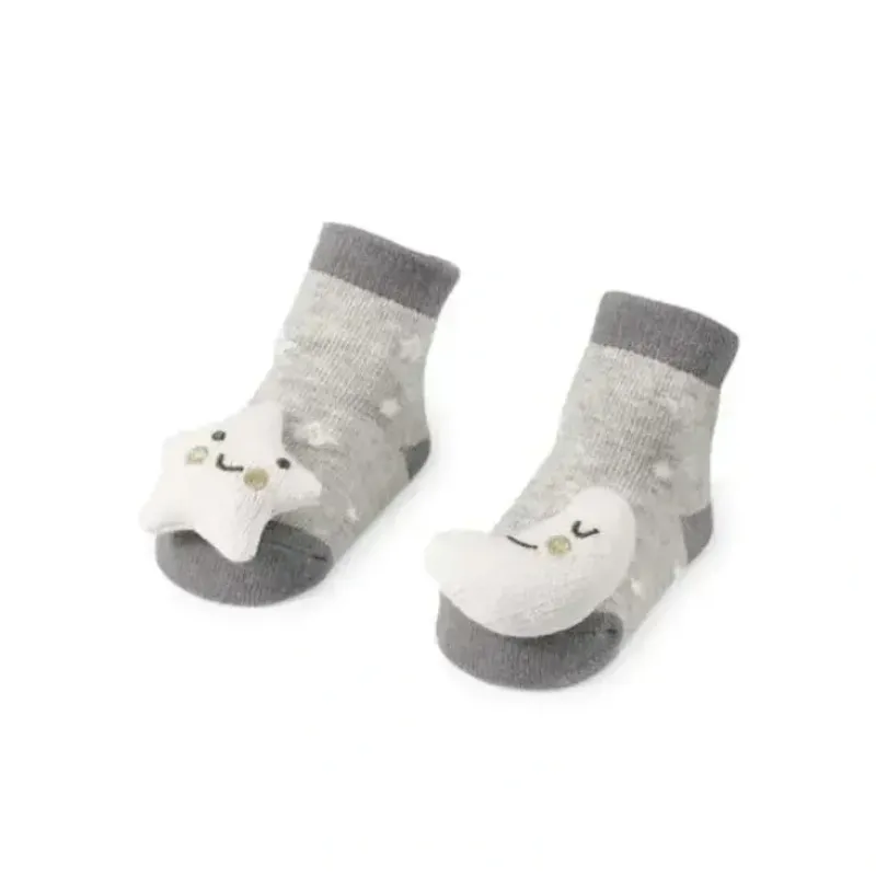 Shop All|Mud Pie - Gray Moon & Star Rattle Toe Socks - cutbabycare.com | baby boutique & care hub