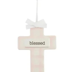 Shop All|Mud Pie - Pink Ceramic Keepsake Cross - cutbabycare.com | baby boutique & care hub