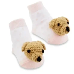 Shop All|Mud Pie - Pink Dog Rattle Toe Socks 0-12M - cutbabycare.com | baby boutique & care hub