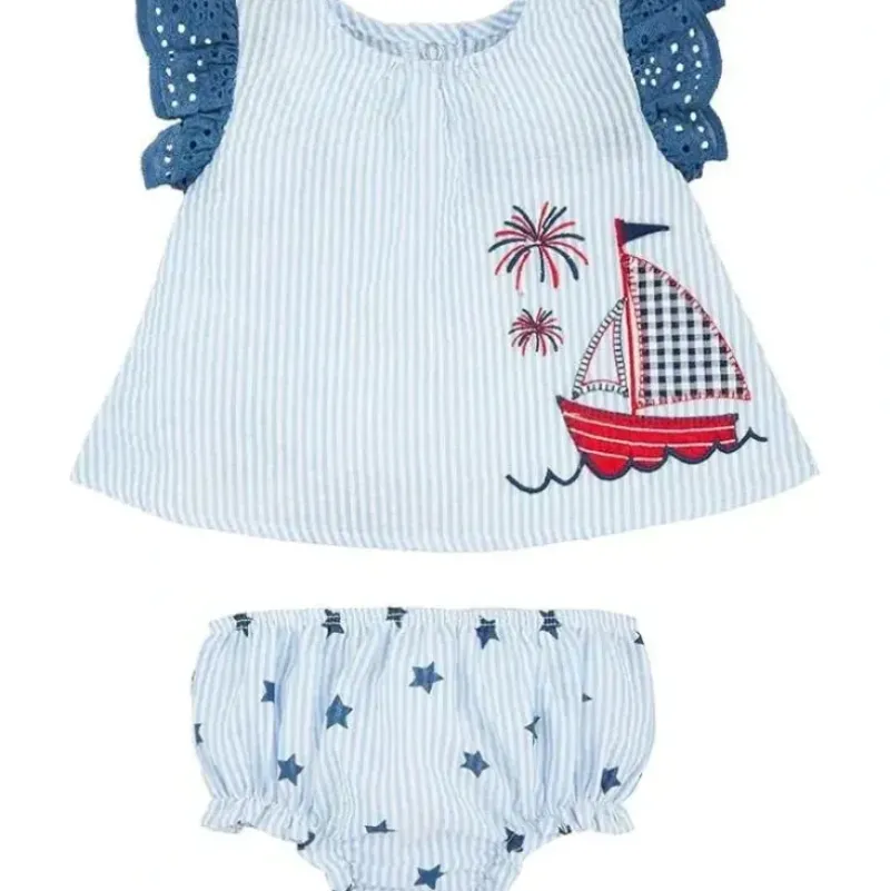 Shop All|Mud Pie - 2Pk Baby Girls Sailboat Eyelet Pinafore Set - cutbabycare.com | baby boutique & care hub