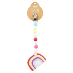 Shop All|Mud Pie - Rainbow Clip-On Baby Teether - cutbabycare.com | baby boutique & care hub