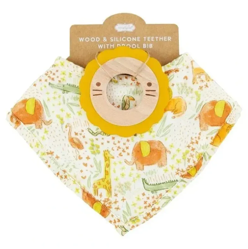Shop All|Mud Pie - Safari Bib & Teether Set - cutbabycare.com | baby boutique & care hub