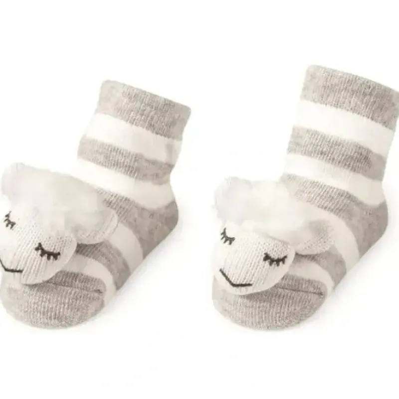 Shop All|Mud Pie - Sheep Rattle Toe Socks - cutbabycare.com | baby boutique & care hub