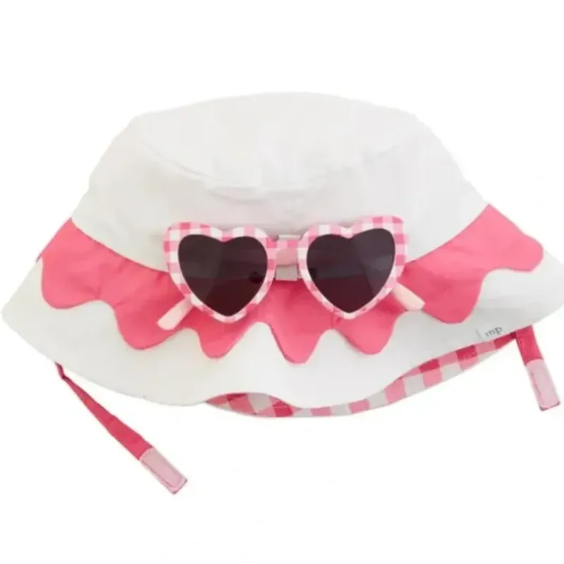 Shop All|Mud Pie - White Scallop Hat & Sunglasses Set - cutbabycare.com | baby boutique & care hub
