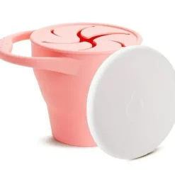 Shop All|Munchkin - C'est Silicone! Collapsible Snack Catcher with Lid, Coral - cutbabycare.com | baby boutique & care hub