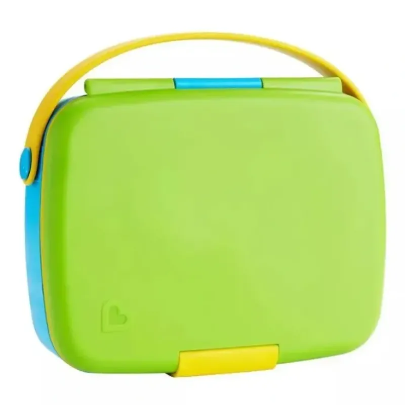 Shop All|Munchkin - Lunch Bento Box with Stainless Steel Utensils ( Green & Yellow) - cutbabycare.com | baby boutique & care hub