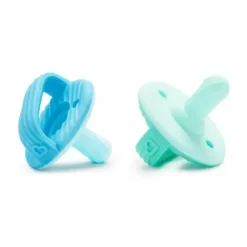 Shop All|Munchkin Sili-Soothe & Teethe Silicone Pacifier + Teether - 2Pk, Blue/Green - cutbabycare.com | baby boutique & care hub