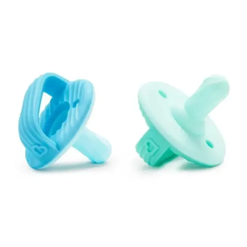 Shop All|Munchkin Sili-Soothe & Teethe Silicone Pacifier + Teether - 2Pk, Blue/Green - cutbabycare.com | baby boutique & care hub