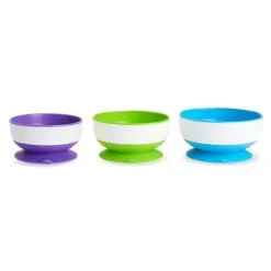 Shop All|Munchkin Stay Put Suction Bowls, Assorted Colors, 3-Pack - cutbabycare.com | baby boutique & care hub