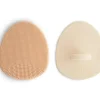 Bath Potty|Mushie - Baby Bath Cradle Cap Brush, Soft Silicone Bristles, 2-Pack, Blush/Shifting Sand - cutbabycare.com | baby boutique & care hub