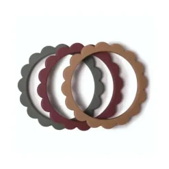 Shop All|Mushie - Flower Teething Bracelet 3-Pack (Dried Thyme/Berry/Natural) - cutbabycare.com | baby boutique & care hub