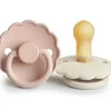 Shop All|Mushie - Frigg Daisy Natural Rubber Baby Pacifier, Blush/Cream, 6/18M - cutbabycare.com | baby boutique & care hub