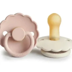 Shop All|Mushie - Frigg Daisy Natural Rubber Baby Pacifier, Blush/Cream, 6/18M - cutbabycare.com | baby boutique & care hub