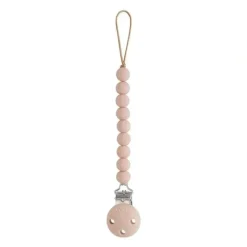 Shop All|Mushie - Hera Silicone Pacifier Clip, Blush - cutbabycare.com | baby boutique & care hub