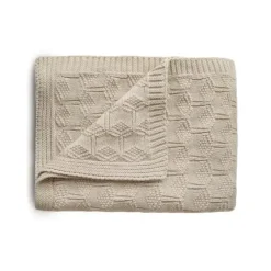Shop All|Mushie - Knitted Honeycomb Baby Blanket - Beige - cutbabycare.com | baby boutique & care hub