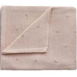 Stroller|Mushie - Knitted Pointnelle Baby Blanket, Blush - cutbabycare.com | baby boutique & care hub