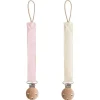 Shop All|Mushie - Linen Baby Pacifier Clip Holder, Soft Fabric Strap, 2-Pack, Blush/Cream - cutbabycare.com | baby boutique & care hub