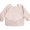 Shop All|Mushie - Long Sleeve Baby Bib, Waterproof Fabric, Adjustable Fit for Ages 6-24 Months, Blush - cutbabycare.com | baby boutique & care hub