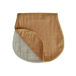 Shop All|Mushie - Muslin Burp Cloth Organic Cotton 2-Pack - Fall Yellow/Fog - cutbabycare.com | baby boutique & care hub