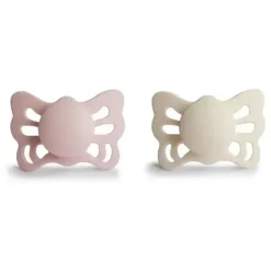 Shop All|Mushie - 2Pk Cream/Blush Butterfly Anatomical Silicone Pacifier, 0/6M - cutbabycare.com | baby boutique & care hub
