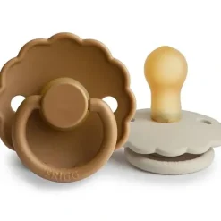 Shop All|Mushie - 2Pk Frigg Daisy Natural Rubber Baby Pacifier, Cappuccino/Cream, 0/6M - cutbabycare.com | baby boutique & care hub