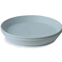 Shop All|Mushie - 2Pk Round Dinnerware Plates Set, Powder Blue - cutbabycare.com | baby boutique & care hub