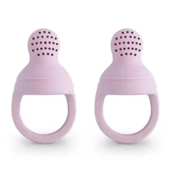 Shop All|Mushie - 2Pk Silicone Baby Fresh Fruit & Food Feeder Pacifier, Soft Lilac - cutbabycare.com | baby boutique & care hub