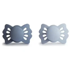 Shop All|Mushie - 2Pk Slate/Powder Blue Lucky Symmetrical Silicone Pacifier, 0/6M - cutbabycare.com | baby boutique & care hub