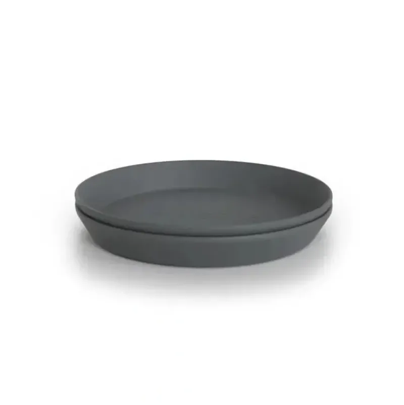 Shop All|Mushie - Round Dinnerware Plates Set Of 2 (Smoke) - cutbabycare.com | baby boutique & care hub