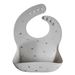 Shop All|Mushie - Silicone Baby Bib, Safari Light Grey - cutbabycare.com | baby boutique & care hub