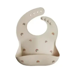 Shop All|Mushie - Silicone Baby Bib - Rainbows - cutbabycare.com | baby boutique & care hub