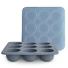 Shop All|Mushie - Silicone Baby Food Freezer Tray with Lid, 9 Cups 1.5oz, Tradewinds - cutbabycare.com | baby boutique & care hub