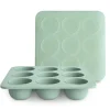 Shop All|Mushie - Silicone Baby Food Freezer Tray with Lid, 9 Cups 1.5oz, Cambridge Blue - cutbabycare.com | baby boutique & care hub
