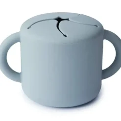 Shop All|Mushie - Silicone Baby Snack Cup, Powder Blue - cutbabycare.com | baby boutique & care hub