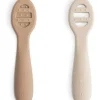 Shop All|Mushie - Silicone First Feeding Baby Spoons, 2 Pack, Natural, Shifting Sand - cutbabycare.com | baby boutique & care hub