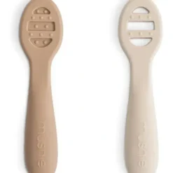 Shop All|Mushie - Silicone First Feeding Baby Spoons, 2 Pack, Natural, Shifting Sand - cutbabycare.com | baby boutique & care hub