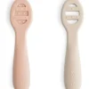 Shop All|Mushie - Silicone First Feeding Baby Spoons, 2 Pack, Blush, Shifting Sand - cutbabycare.com | baby boutique & care hub