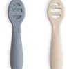 Shop All|Mushie - Silicone First Feeding Baby Spoons, 2 Pack, Tradewinds, Shifting Sand - cutbabycare.com | baby boutique & care hub