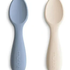 Shop All|Mushie - Silicone Toddler Starter Spoons, 2 Pack, Tradewinds/Shifting Sand - cutbabycare.com | baby boutique & care hub