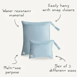 Stroller|Mushie - Water Resistant Wet Bags, Large & Small Reusable Storage Bag, Set of 2 Tradewinds - cutbabycare.com | baby boutique & care hub