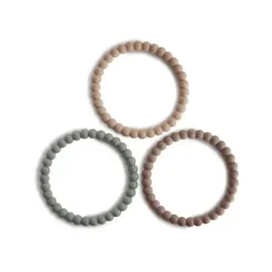Shop All|Mushie Silicone Pearl Teether Bracelets Clary/Sage/Tuscany/ Desert Sand - cutbabycare.com | baby boutique & care hub