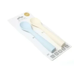 My Pure Silicone Baby/Toddler Feeding Spoon Set - Baby Blue and Pannacotta 4M+ - cutbabycare.com | baby boutique & care hub* Shop