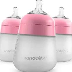 Nanobebe - 3Pk Silicone Baby Bottle Pink, 9Oz - cutbabycare.com | baby boutique & care hub* Cheap