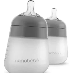 Nanobebe - 2Pk Silicone Baby Bottle, Gray, 9Oz - cutbabycare.com | baby boutique & care hub* New