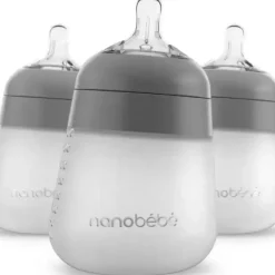 Nanobebe - 3Pk Silicone Baby Bottle, Gray, 9Oz - cutbabycare.com | baby boutique & care hub* Flash Sale
