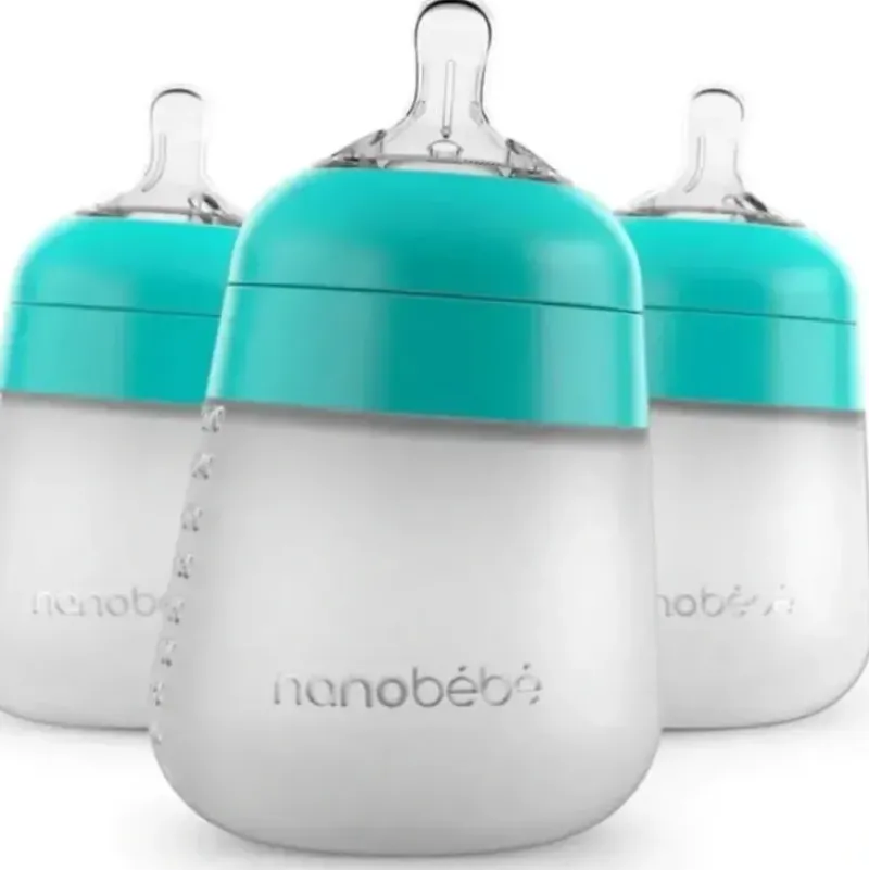 Shop All|Nanobebe - 3Pk Teal Flexy Silicone Baby Bottle, 9Oz - cutbabycare.com | baby boutique & care hub