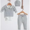 Nipperland - Baby Gray Knitted Outfit Set - cutbabycare.com | baby boutique & care hub* Online